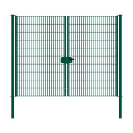 Vrata-žična rešetka David 2 - krilna 271 cm široka - cinkano ali barvano: barvano zeleno, višina v cm: 203, širina v cm: 271, Teža v kg: 72,82