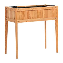 Lesena visoka greda Leonie – višina: 80 cm, širina: 40 cm, dolžina: 83 cm, material: macesen
