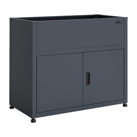 Visoka greda Julia s prostorom za shranjevanje iz jekla – barva: antracit, mere (D × Š × V): 100 × 50 × 85 cm
