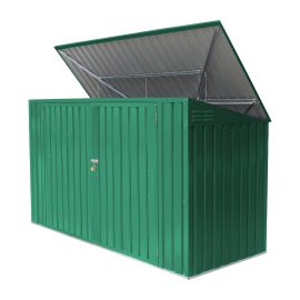 Boksi za posode za smeti / Hiške za orodje - barva: zelena, dolžina: 2350 mm, širina: 1000 mm, višina: 1300 mm 
