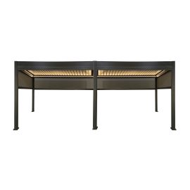 Pergola Dallas z LED in sončno zaščito - barva: antracit, dolžina: 6000 mm, širina: 3000 mm, višina: 2500 mm