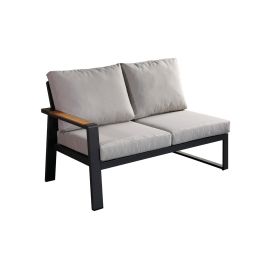 lounge sofa 2-sed levo Lissabon iz aluminija - barva aluminija: antracit, barva blaga: svetlo siva
