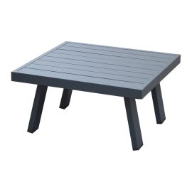 kvadratna klubska mizica Lissabon iz aluminija - barva: antracit, mere: 710 x 710 x 380 mm