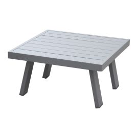 kvadratna klubska mizica Lissabon iz aluminija - barva: siva aluminij, mere: 710 x 710 x 380 mm