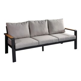 lounge sofa 3-sed Lissabon iz aluminija - barva aluminija: antracit, barva blaga: svetlo siva