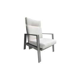 Vrtni stol Rom z oblazinjenjem & nastavljivo hrbtišče  iz aluminija - barva: sivi aluminij, globina: 790 mm, širina: 740 mm, višina: 960mm