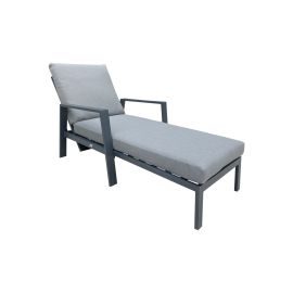 Ležalnik Triest z oblazinjenem & nastavljivo naslonjalo iz aluminija - barva: antrazit, dolžina: 1570 mm, širina: 800 mm, višina: 900 mm, Liegenhöhe: 400 mm