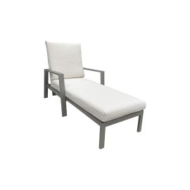 Ležalnik Triest z oblazinjenem & nastavljivo naslonjalo iz aluminija - barva: sivi aluminij, dolžina: 1570 mm, širina: 800 mm, višina: 900 mm, Liegenhöhe: 400 mm