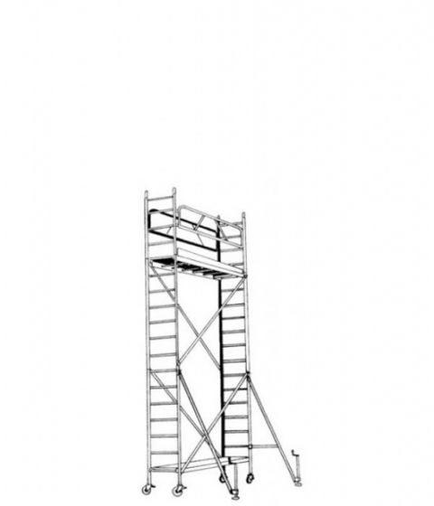 Vozni oder iz alu Mod. B - delovna višina: 6,60 m, višina odra: 5,60 m, višina stojišča: 4,60 m