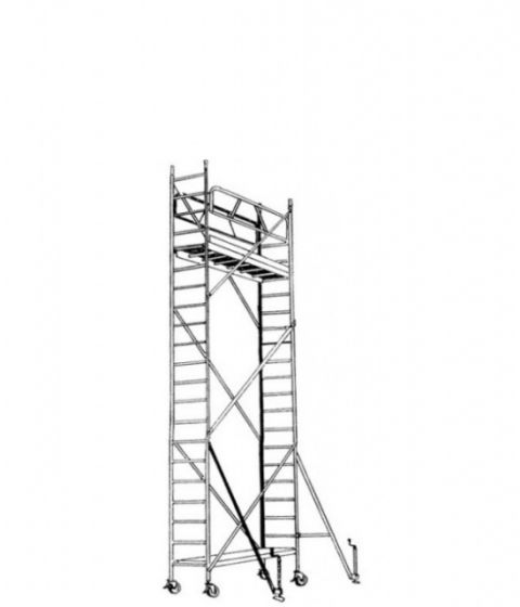 Vozni oder iz alu Mod. B - delovna višina: 7,60 m, višina odra: 6,60 m, višina stojišča: 5,60 m