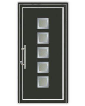 Vhodna vrata iz alu - Alu Star 1 antracit - 1100 x 2100 mm (š x v), odpiranje znotraj: levo