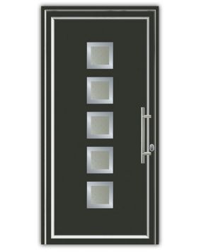 Vhodna vrata iz alu - Alu Star 1 antracit - 1100 x 2100 mm (š x v), odpiranje znotraj: desno