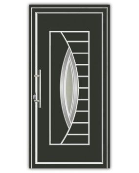 Vhodna vrata iz alu - Alu Star 4 antracit - 1100 x 2100 mm (š x v), odpiranje znotraj: levo