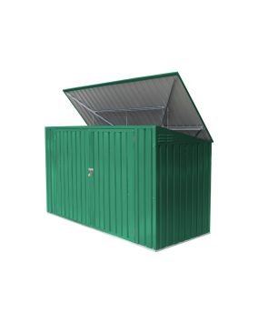 Boksi za posode za smeti / Hiške za orodje - barva: zelena, dolžina: 2350 mm, širina: 1000 mm, višina: 1300 mm 