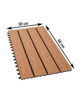 WPC ploščice za terase Korfu - prerez: 300 x 600 mm