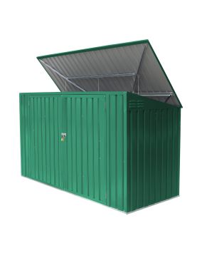 Boksi za posode za smeti / Hiške za orodje - barva: zelena, dolžina: 2350 mm, širina: 1000 mm, višina: 1300 mm 