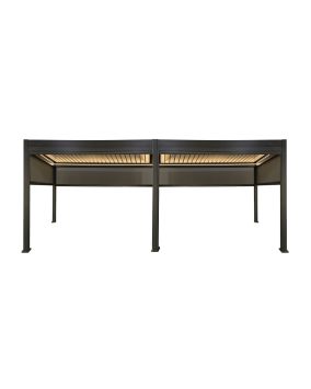 Pergola Dallas z LED in sončno zaščito - barva: antracit, dolžina: 6000 mm, širina: 3000 mm, višina: 2500 mm