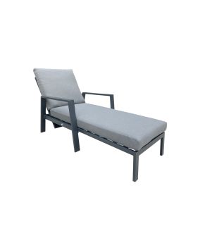 Ležalnik Triest z oblazinjenem & nastavljivo naslonjalo iz aluminija - barva: antrazit, dolžina: 1570 mm, širina: 800 mm, višina: 900 mm, Liegenhöhe: 400 mm