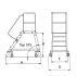 Lestev s podestom Mod. 515 - (A) Skupen izteg v cm: 115, (B) Navpična višina do podesta v cm: 75, (C) širina med stranicami v cm: 85, (D) skupna širina v cm: 102, Osnovna površina v cm: 92 x 130