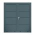 Aluminijasta stranska vhodna vrata, 2-krilna - mere: 2000 x 2000 mm (Š x V), barva: antracit RAL 7016, omejevalnik: znotraj levo - DIN levo